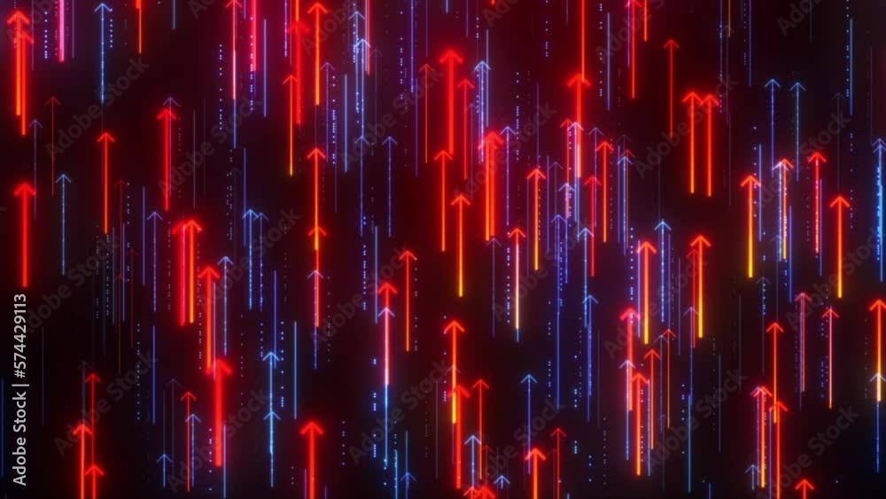 Video Stock Digital High Tech Glowing Neon Arrow Animation With Dot ...