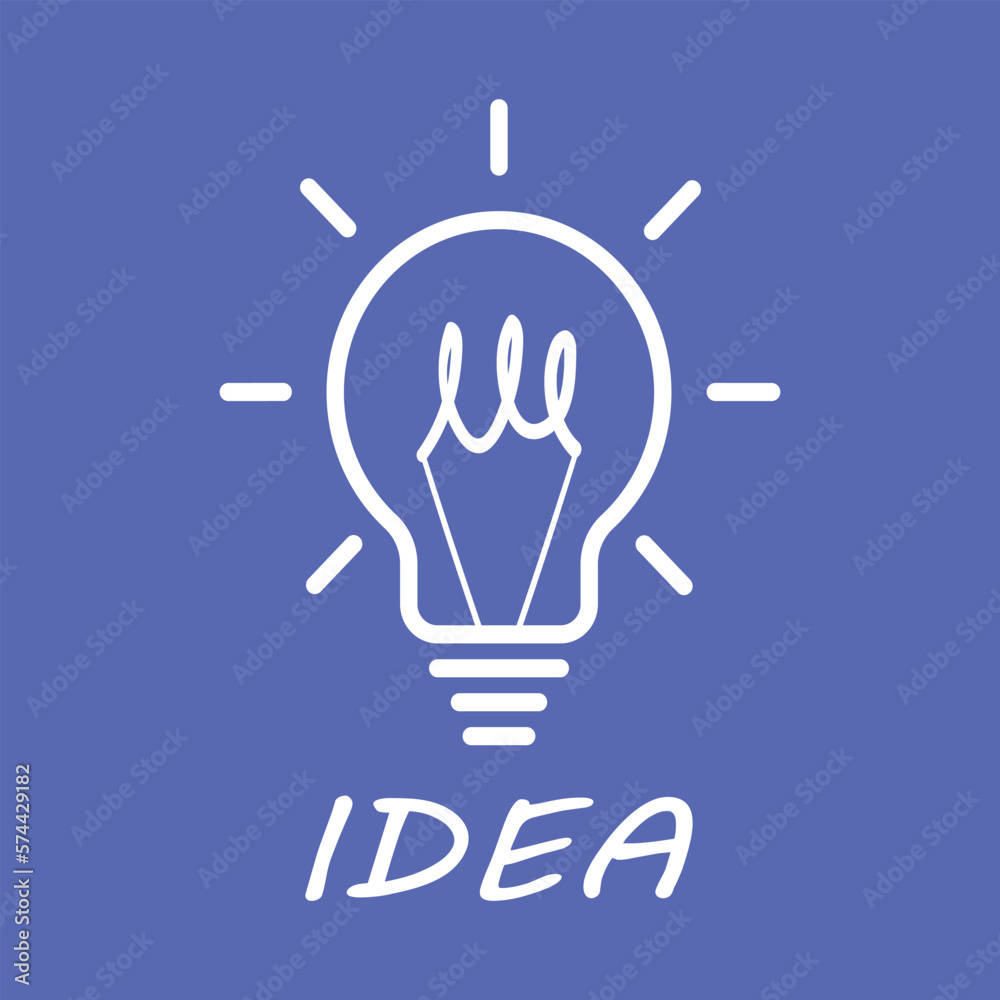 Vector light bulb. Idea! Against a blue background. Vector light bulb. Idea! Against a blue background.