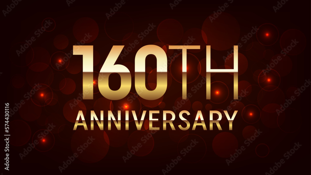 160th year anniversary celebration. Anniversary logo design with golden number concept. Logo Vector Template Illustration