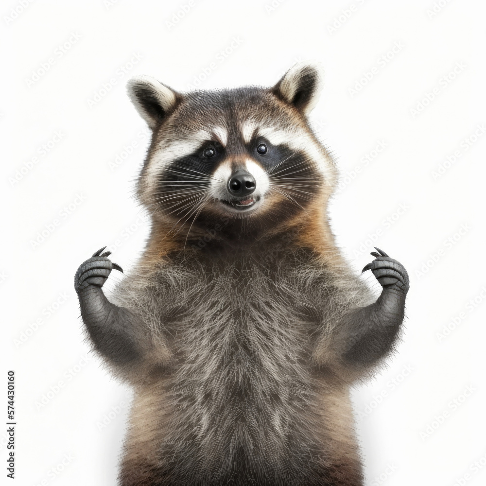 Funny raccoon. Illustration AI Generative