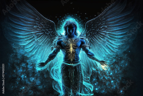 Stampa su tela Divine Intervention: Archangel Michael Banishing the Darkness