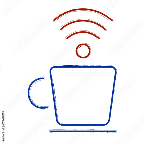 free wi fi brush isolated on white background, vector illustration.