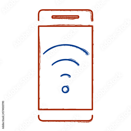 free wi fi brush isolated on white background, vector illustration.