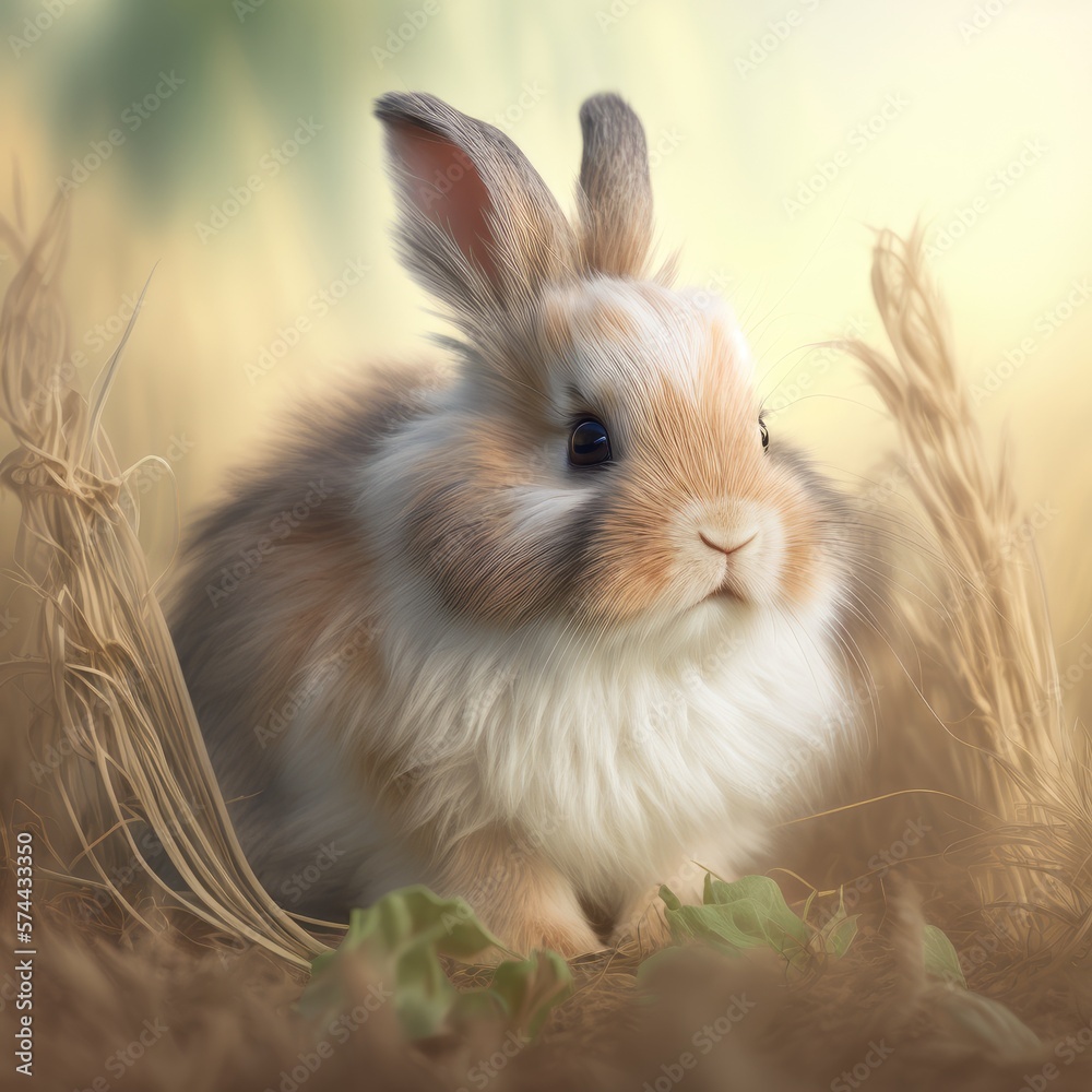 Easter Bunny: Fluffy and Colorful. Generative AI Easter Bunny: Fluffy and Colorful. Generative AI