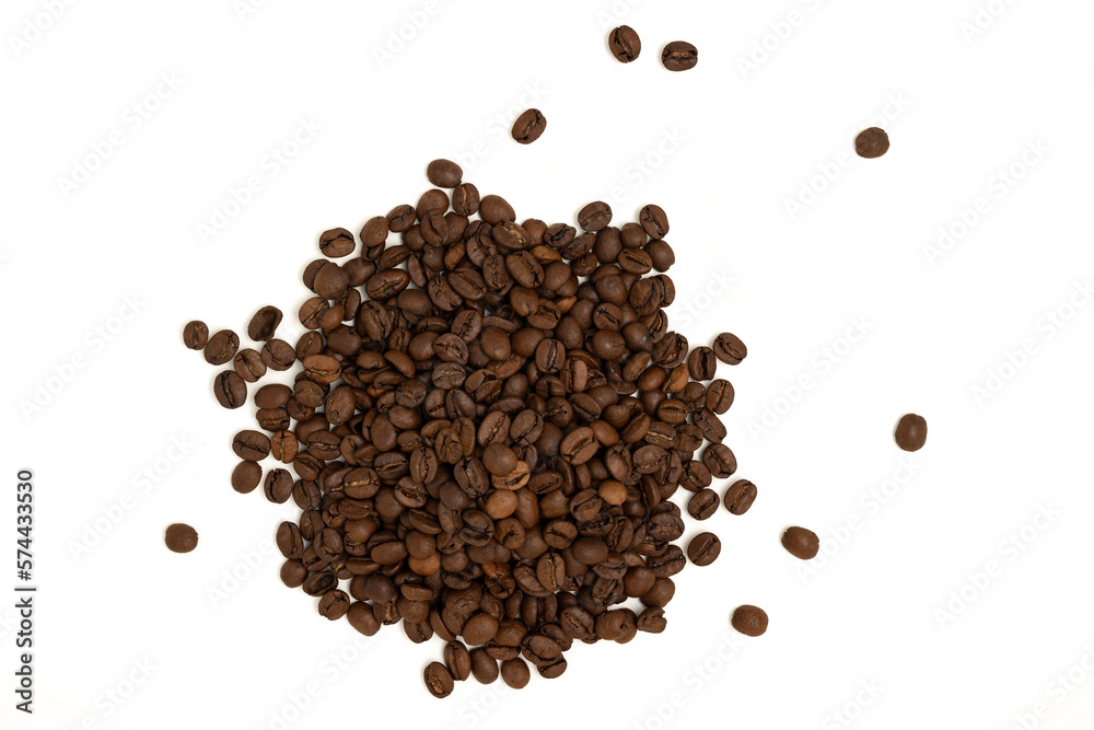 Coffee beans isolated on white. Coffee beans isolated on white.