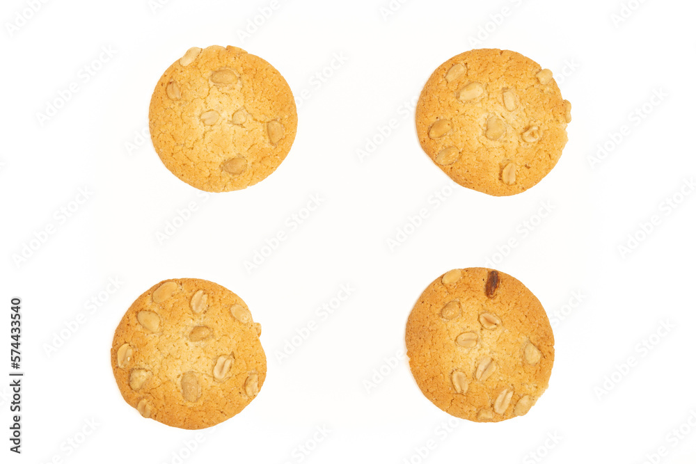 Peanut cookies isolated on white. Peanut cookies isolated on white.