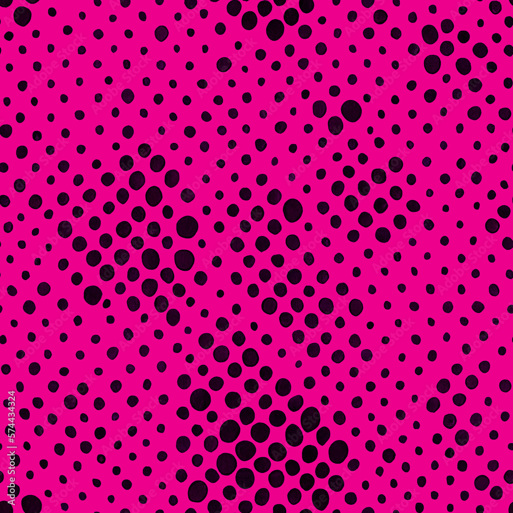 Abstract dots seamless pattern. Colorful summer pink black background. Creative trendy minimal design, hand drawn style. Modern dynamic print tile for fashion textile fabric, cloth, home decor Abstract dots seamless pattern. Colorful summer pink black background. Creative trendy minimal design, hand drawn style. Modern dynamic print tile for fashion textile fabric, cloth, home decor