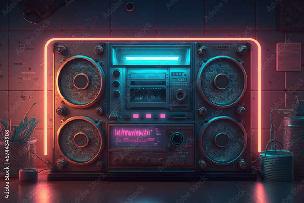 Fototapeta premium The Beat Goes On: Captivating Radio Background for Non-Stop Music