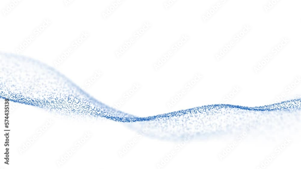 Smooth slow motion moving dotted wavy detailed lines on clean white copy space background seamless loop animation.