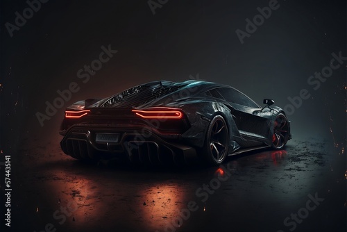Car on dark background