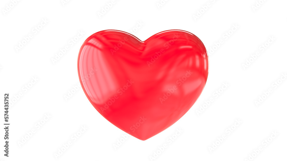 3d Red Heart with realistic reflection, love in shape of heart for Happy Women's day , Mother's day , Valentine's Day, birthday greeting card design - 3d illustration, 3d rendering 