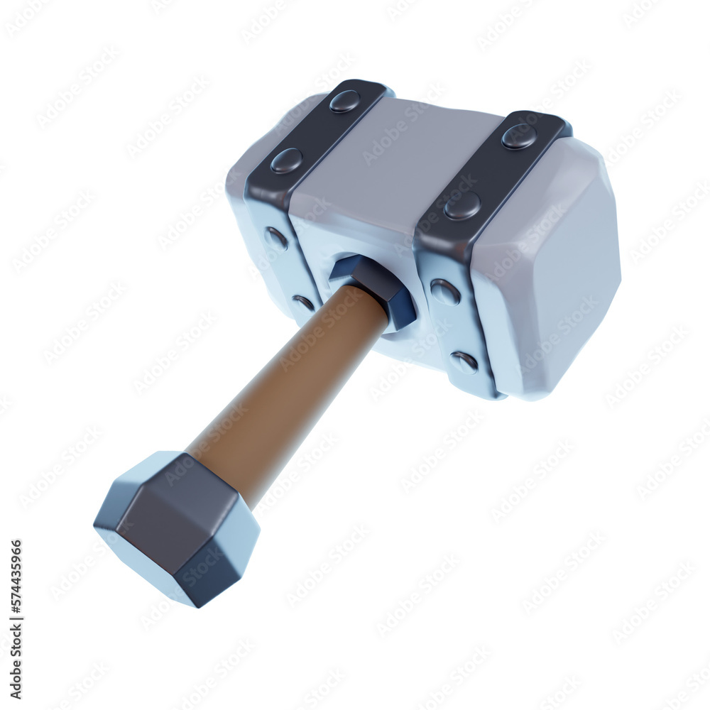 3D rendering of a stone hammer in cartoon style and flat color without the background. 3d icon illustration. Png icon. Axe icons. 3D rendering of a stone hammer in cartoon style and flat color without the background. 3d icon illustration. Png icon. Axe icons.