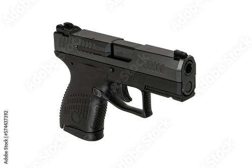 Obraz na plátně Modern semi-automatic pistol isolate on a white background