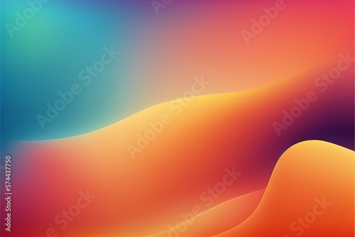 Hintergrundmotiv mit warmen bunten Farbtönen und Wellenbewegung, ai generativ