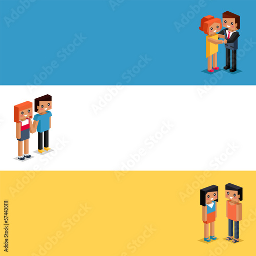Pixel art couple in love staying together, vector illustration isolated pixelated people, man and woman lovers. Young loving romantic couple in relationship, romance, happy husband and wife set