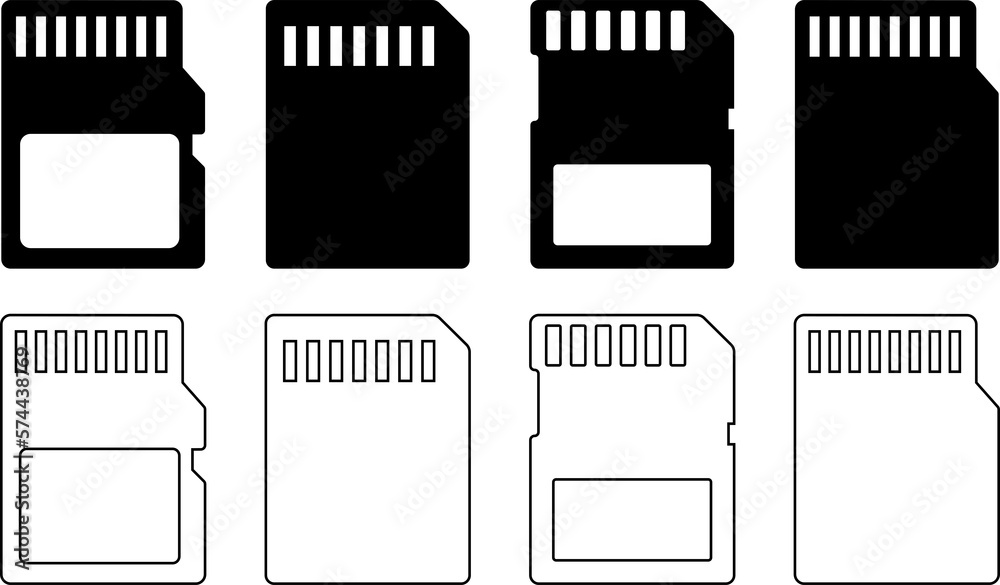 SD memory card icons set. Symbol for website design, logo, app, UI. PNG ...