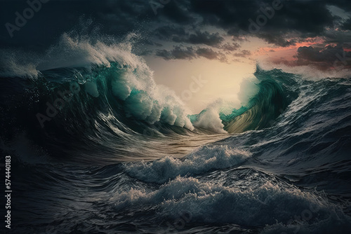 Abstract ocean wallpaper made with generative ai © Chris