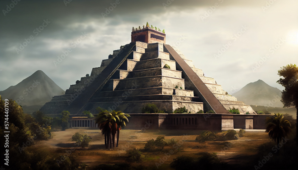 Fototapeta La Gran Pirámide de Cholula o Tlachihualtépetl es el