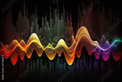 Abstract of a colorful sound wave Generative AI © gridspot