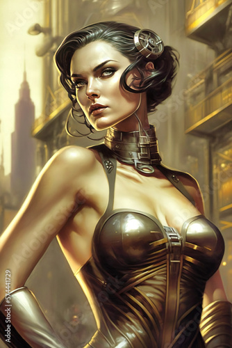 A handsome woman in Metropolis - generative ai