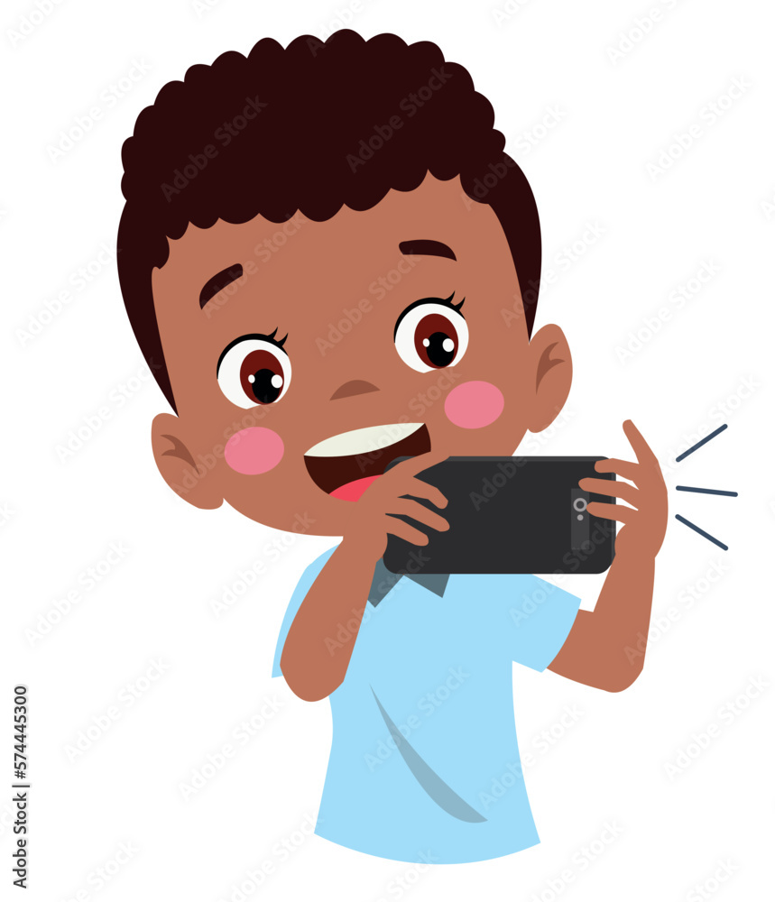 Little boy playing on the smartphone. Child digital addiction Little boy playing on the smartphone. Child digital addiction