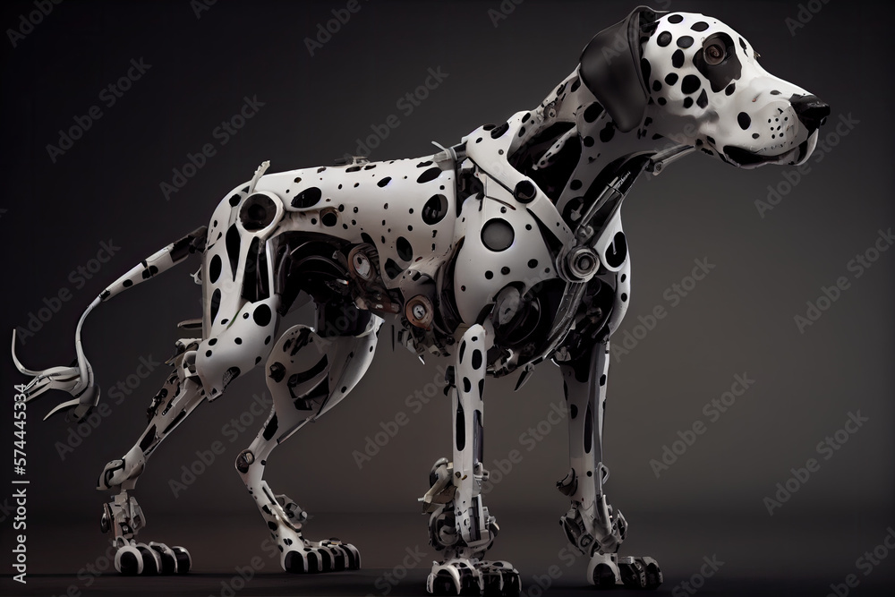 Fantasy Dalmatian robot dog from the future Fantasy Dalmatian robot dog from the future