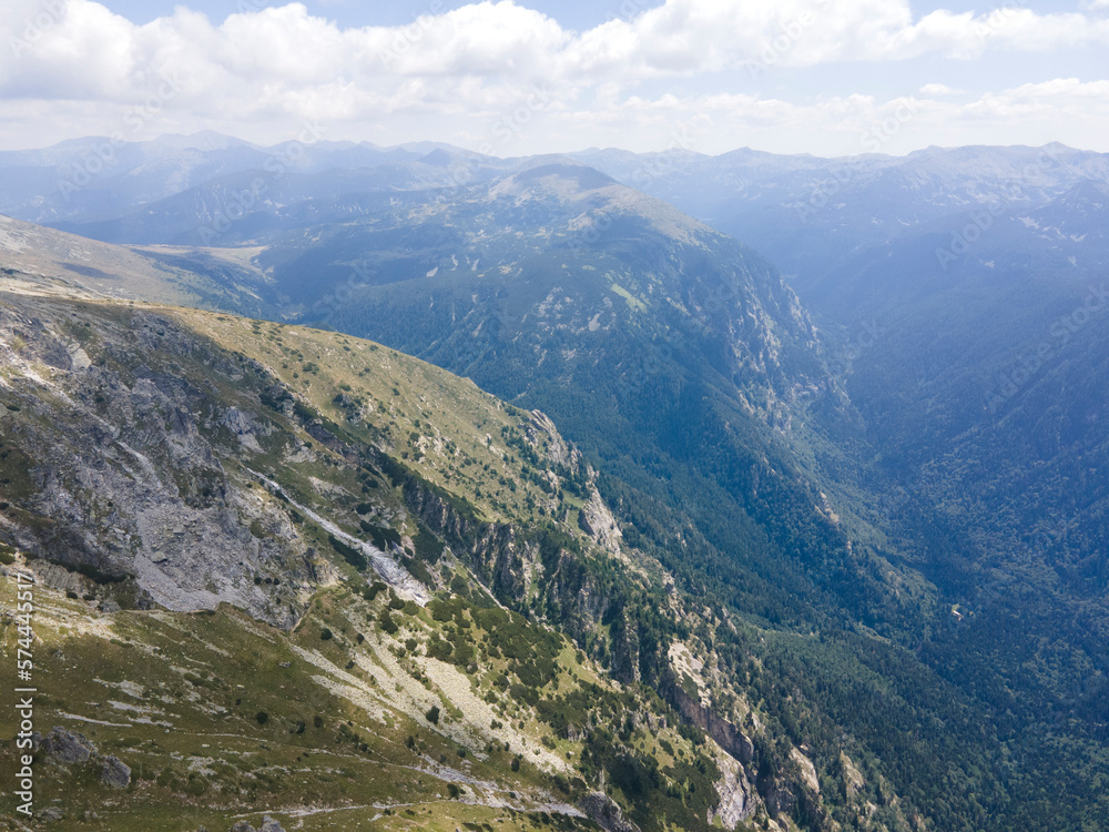 Aerial view of Rila Mountain around Lovnitsa peak, Bulgaria Aerial view of Rila Mountain around Lovnitsa peak, Bulgaria