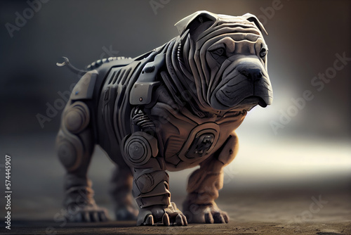Fantasy Shar Pei robot dog from the future 