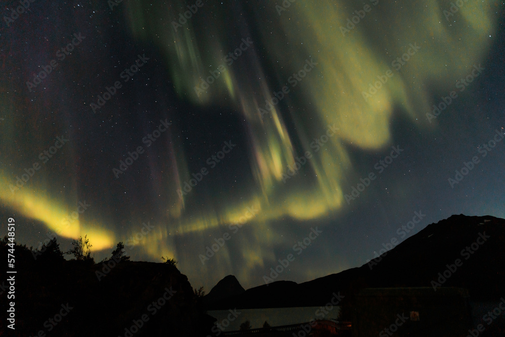 Northern lights / Aurora at night in Norway