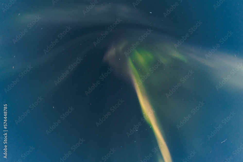 Northern lights / Aurora from below at night in Norway
