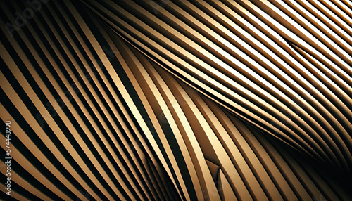 black abstract background with golden wavy curved lines, texture pattern