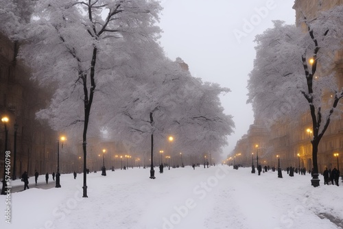 bucharest, europe, winter, snow, cold, tree, road, forest, landscape, trees, park, white, nature, sky, generative ai, frost, ice, snowy, blue, season, frozen, path, christmas, branch, day, alley, wood