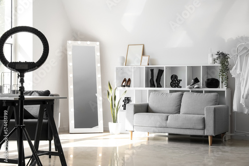 Interior of light makeup ro...