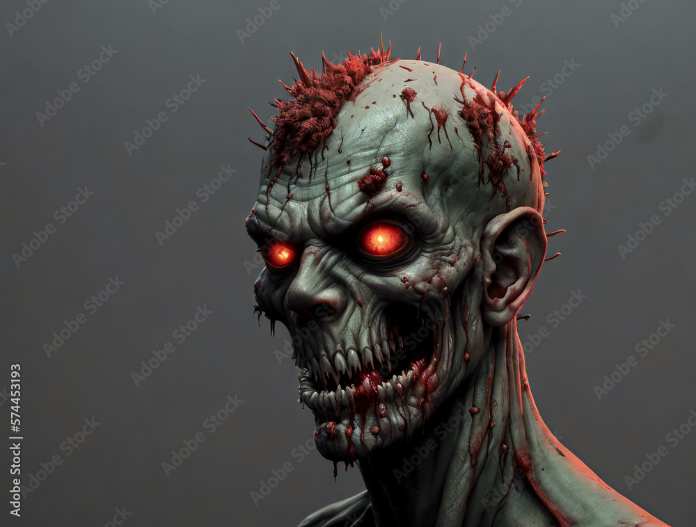Portrait of a zombie man. Generative AI Portrait of a zombie man. Generative AI