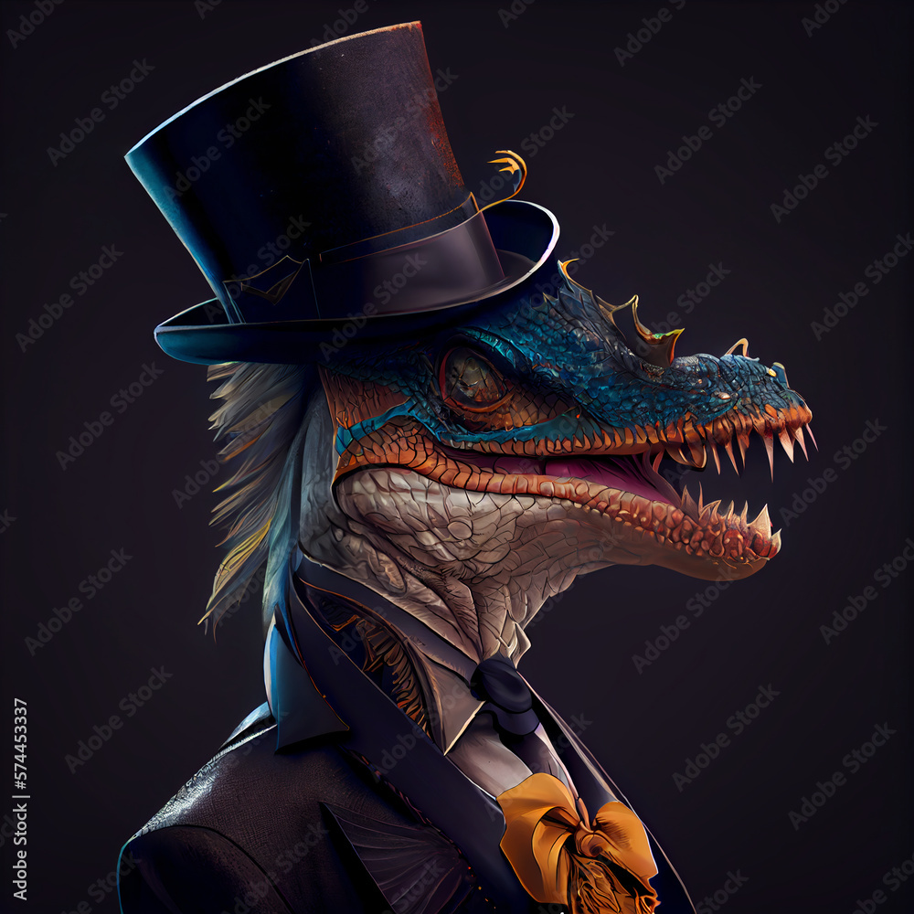 These are sophisticated dragons dressed in their finery of top Hats and