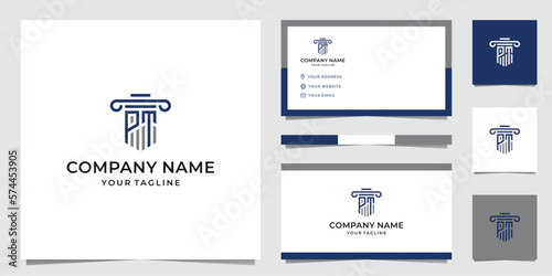 Law Firm With PT Initials Logo Design 4