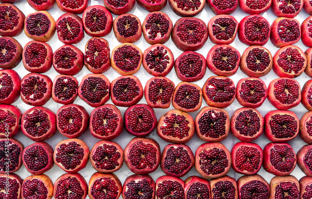 Pomegranate, Granade fruit in the merket.
