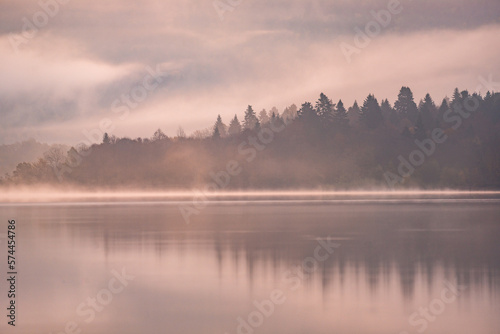 morning mist over lake