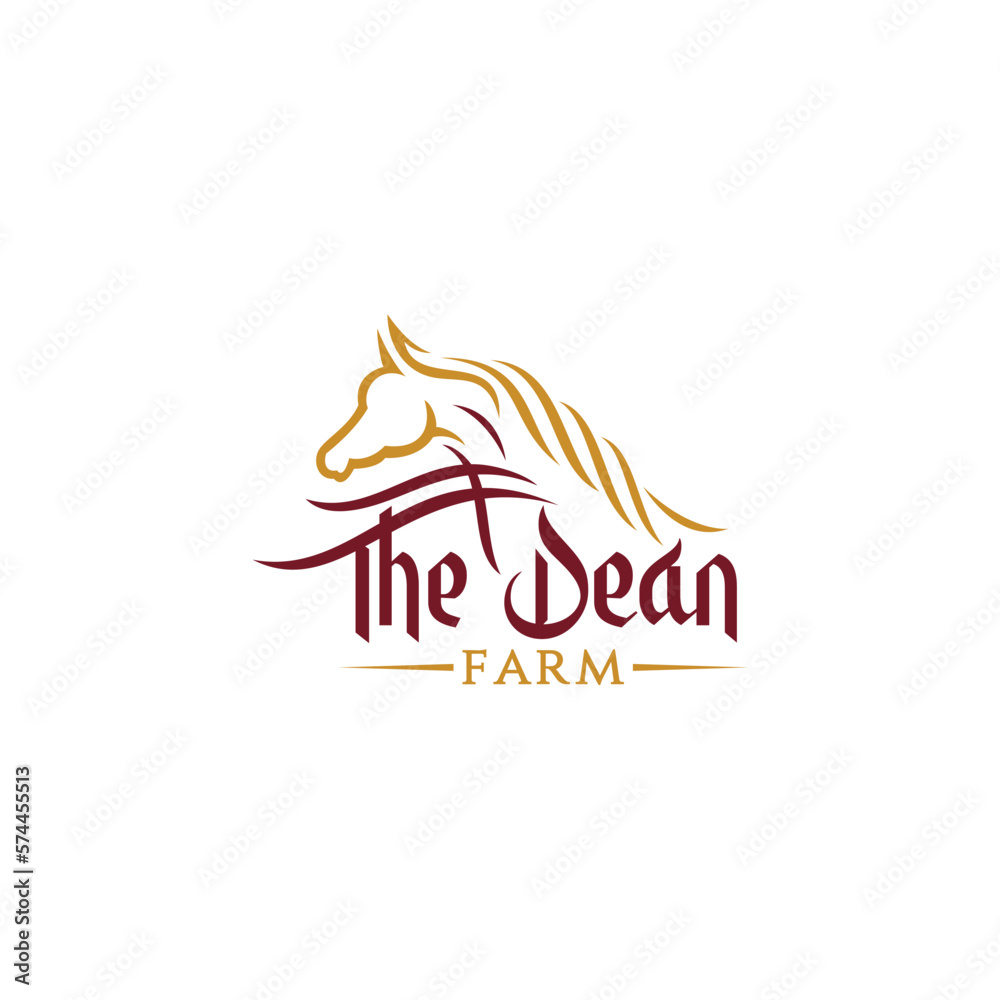 Horse Farm Line Art Logo Design 2 Horse Farm Line Art Logo Design 2