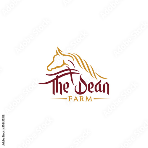 Horse Farm Line Art Logo Design 2 © soran