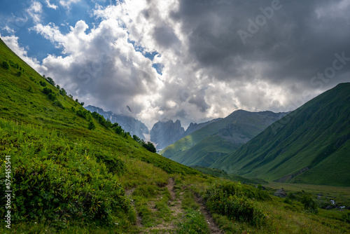 mountains and clouds