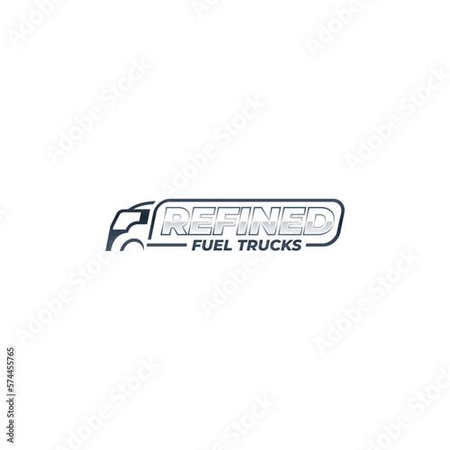 Fuel Truck Line Art Logo Design