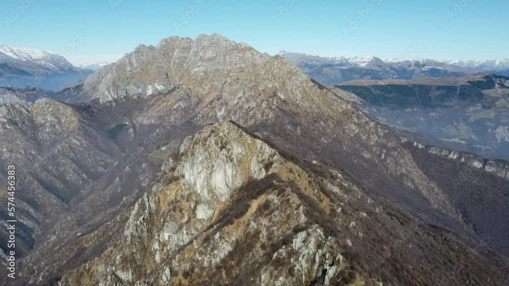Aerial view of Orobie mountains in Imagna Valley Aerial view of Orobie mountains in Imagna Valley