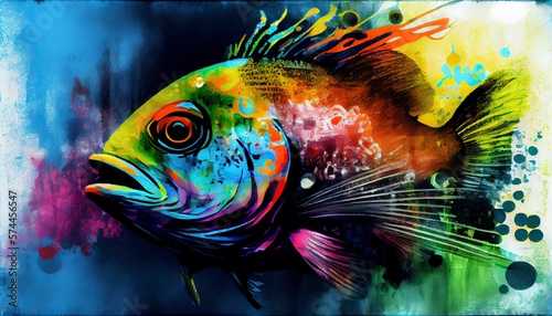 A painting of fishes  Generative AI
