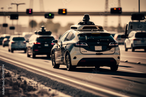 Self driving cars of the future, generative ai photo