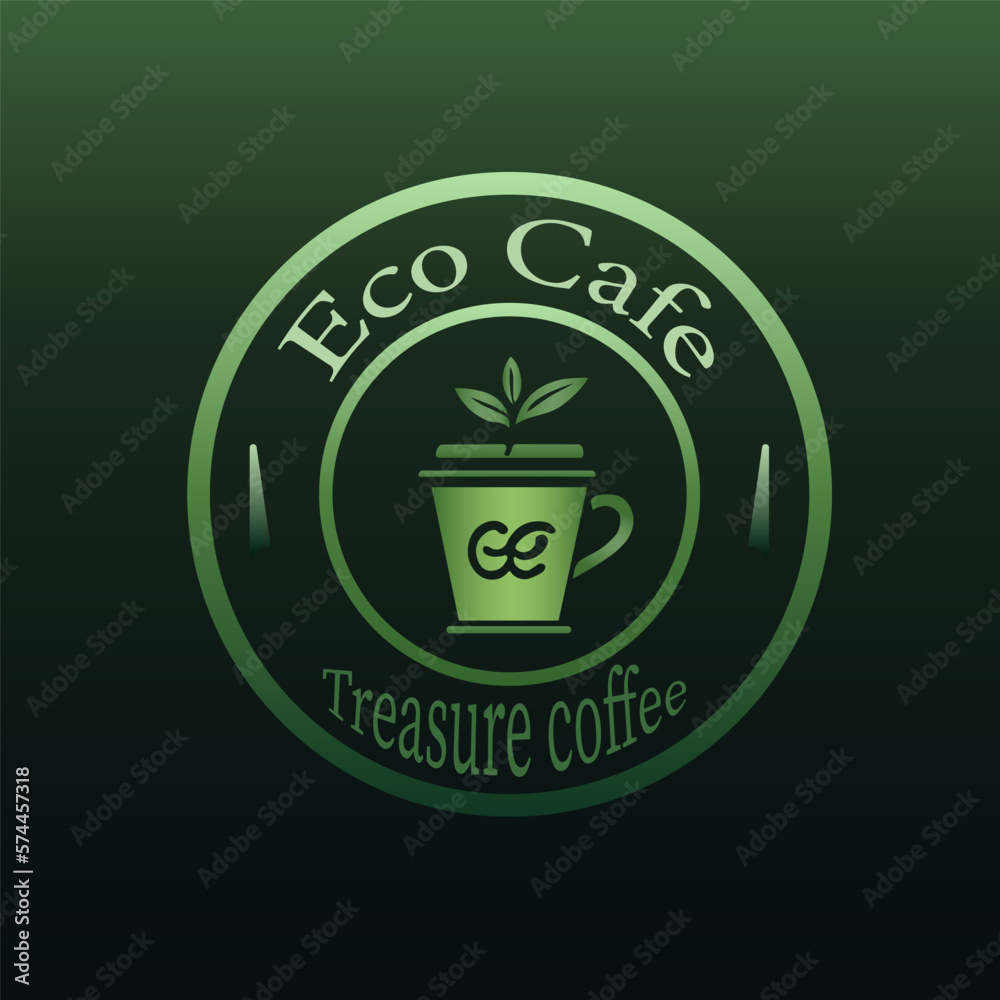 Modern green logo for a cafe