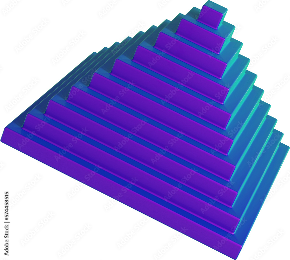 3d rendering. Abstract geometric shapes illustration. Modern minimal colorful objects isolated on transparent background