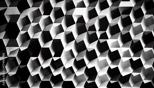 High contrast, black and white abstract geometric background created with generative AI technology (ID: 574458986)