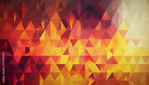Orange, yellow, and red abstract background with triangles created with generative AI technology (ID: 574459121)