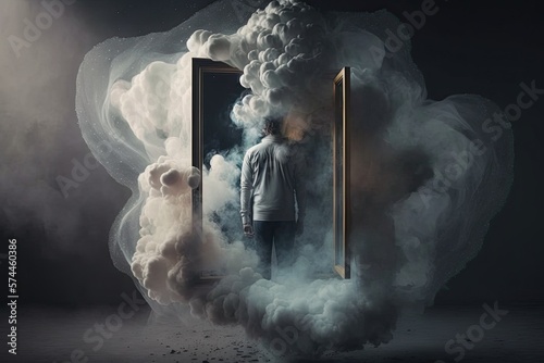 Smoke and Mirrors Idiom Concept. Generative AI.
